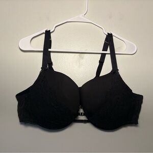 Cacique Elegant Black Lace Bra with Mesh Band, Size 48C